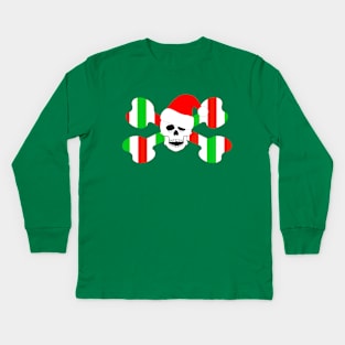 Christmas Skull And Bones Kids Long Sleeve T-Shirt